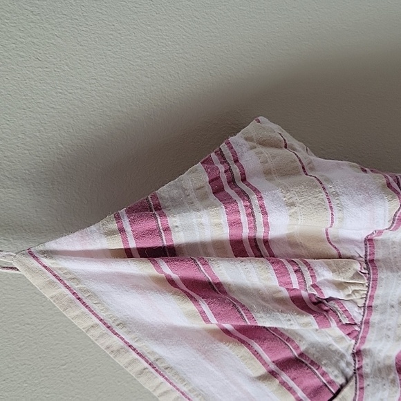 Tommy Hilfiger Spaghetti Straps Striped Pink and White Women's Midi Cotton Dress - Picture 12 of 12